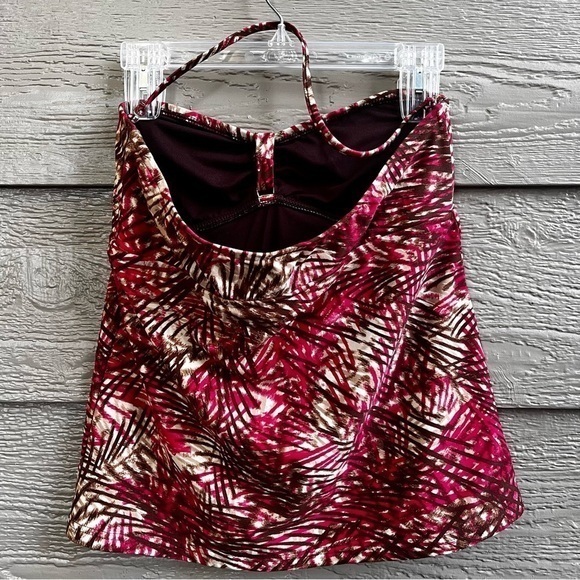 Mossimo Women Medium Tankini Top Only Halter Strap Swim Top Red multi - Picture 3 of 6